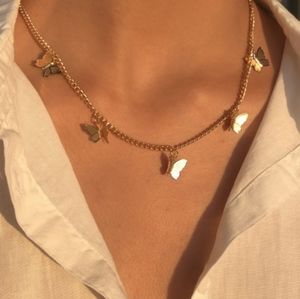 Gold Butterfly Charm Necklace